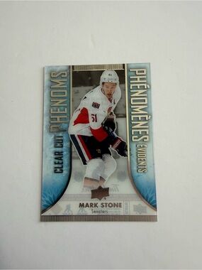 Mark Stone Clear Cut Phenoms Hockey Card - White, Red, Navy